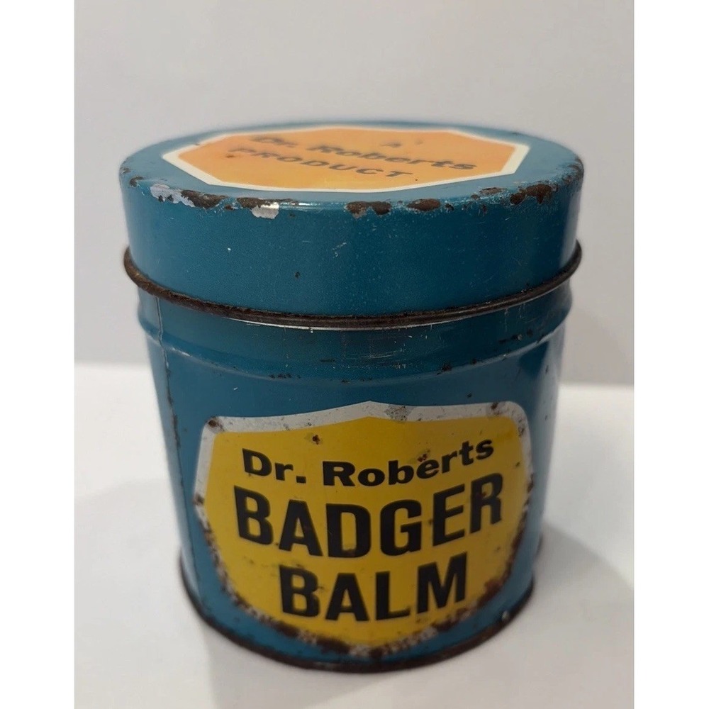 Vintage‎ Badger Balm Cow Medicine Tin Can Dr. Roberts Veterinarian Waukesha